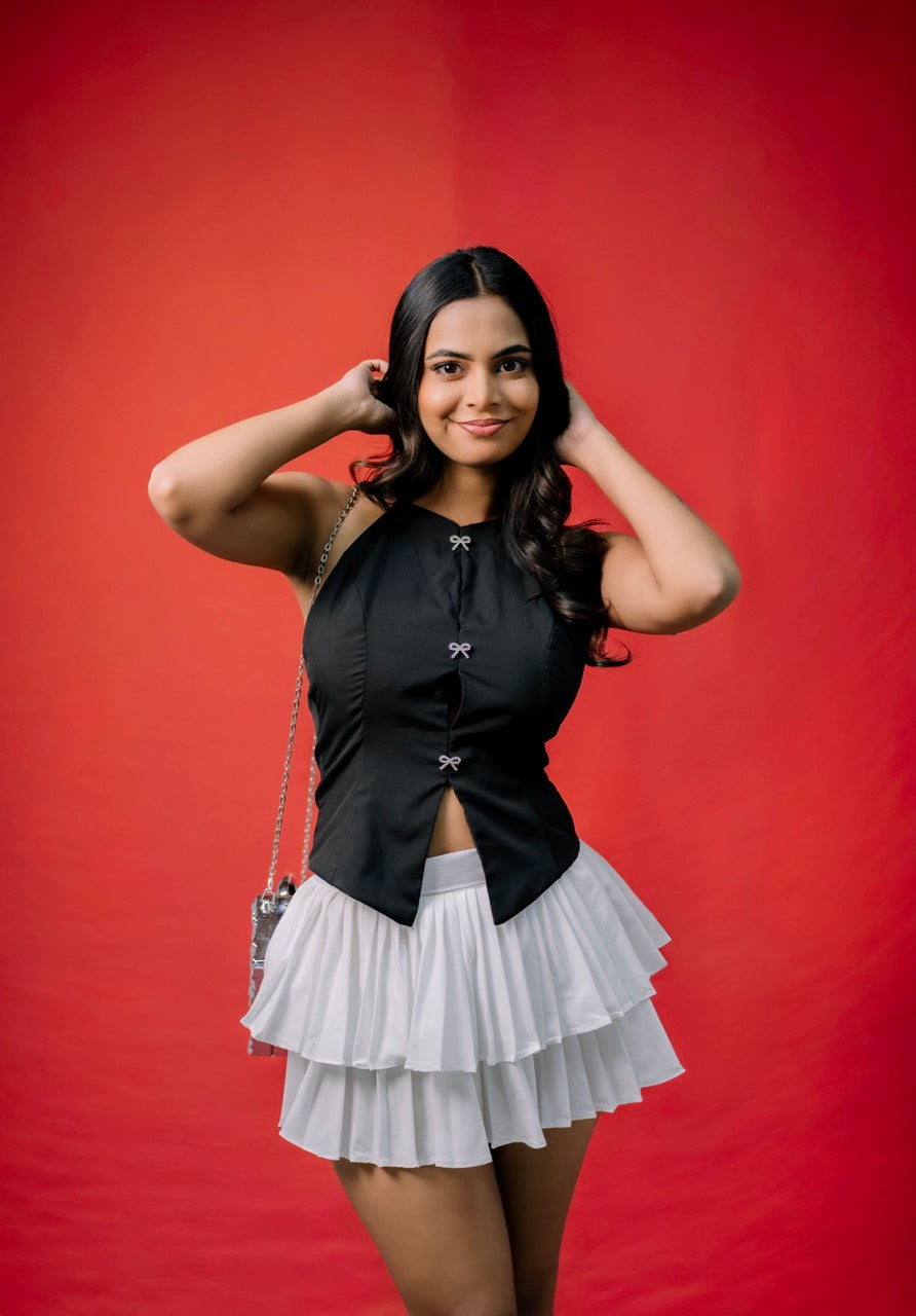 The Merry Bow Top – Midnight Black