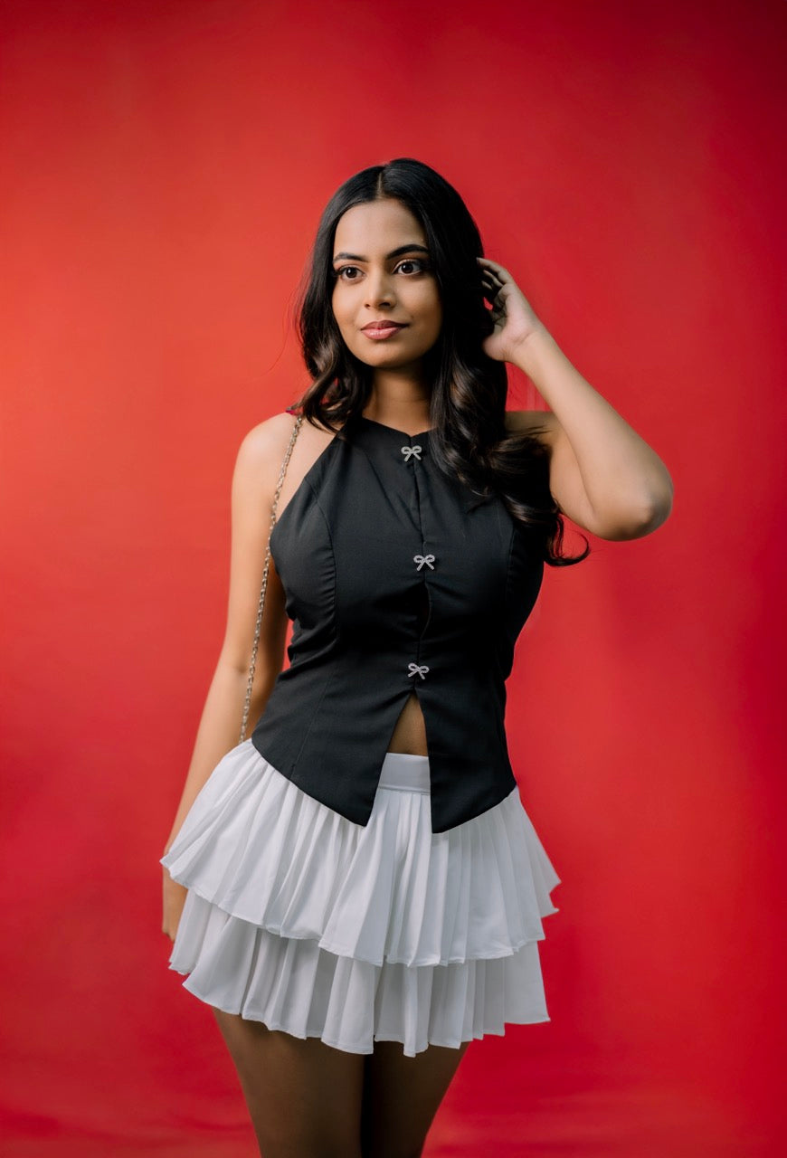 The Merry Bow Top – Midnight Black