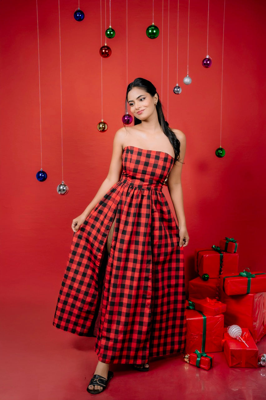 The Merry Check Gown